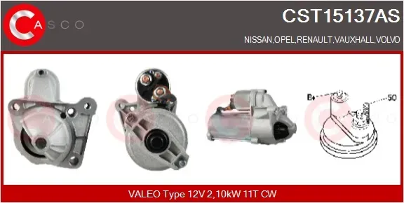 CASCO Starter cst15137as für Opel Volvo GM MITSUBISHI NISSAN RENAULT Suzuki