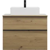 Burgbad Waschtischunterschrank 2 Schubladen 80 x 0 x 0 cm Eiche Dekor Urban / Schwarz Matt