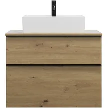 Burgbad Waschtischunterschrank 2 Schubladen 80 x 0 x 0 cm Eiche Dekor Urban / Schwarz Matt