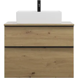 Burgbad Waschtischunterschrank 2 Schubladen 80 x 0 x 0 cm Eiche Dekor Urban / Schwarz Matt