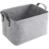 LITLANDSTAR felt storage basket, faltbar filz aufbewahrungsbox für Regal,Wäsche,Schrank,Spielzeug oder Toilettenpapier, 33 * 20 * 23cm,hellgrau