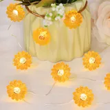Koboko Sonnenblumen Lichterkette, 2M 20 LED Lichterkette Blumen Batteriebetrie, Micro Kupferdraht Dekorative Blumen Lichterketten Innen, Dekorative Lichter für Terrasse, Garten, Hochzeit, Party