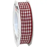 Präsent Dekoband Polyester Kariert Bordeaux/créme 20 m x 2,5 cm