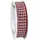 Präsent Dekoband Polyester Kariert Bordeaux/créme 20 m x 2,5 cm