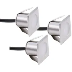 Einbaustrahler 3er Set Würzburg 4 eckig warmweiß 0,2W inklusive Trafo