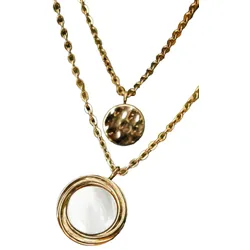 Zendala Layering-Halskette Perlmutt/Gold - Holzkern Modell: Jewelry