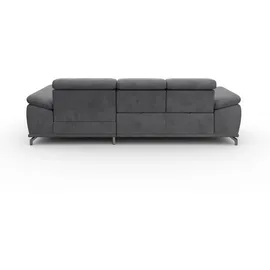 sit&more Ecksofa SIT & MORE "Cabrio L-Form, B: 295 cm, mit Sitztiefen-, Arm- & Kopfteilverstellung", grau, B:295cm H:87cm T:180cm, 100% Polyester, Sofas, Ecksofa, 2 Nierenkissen, Federkern, optional Bettfunktion und Stauraum