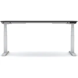 assmann büromöbel ASSMANN Elektrisch höhenverstellbarer Kinderschreibtisch JUNIOR Curved Anthrazit Weiß, 140x80cm, Memoryfunktion, Kollisionsschutz, 2-fach-Motorik - Schwarz