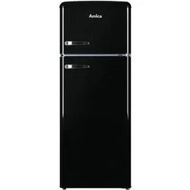 Amica KGC 15634 S Retro-Kühl-Gefrierkombination (206 l, 1440 mm hoch, Schwarz)