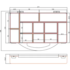 InLine Kleinteilebox 11 Fächer, Abmessungen: 271x186x40mm, orange