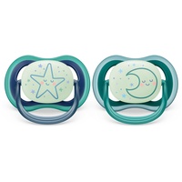 Philips Avent ultra air Nighttime Schnuller – 2er Pack, BPA-freier, atmungsaktiver, im Dunkeln leuchtender Schnuller für Babys von 6-18 Monate