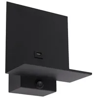 QAZQA - Moderne Wandleuchte schwarz inkl. USB-Anschluss - Flero