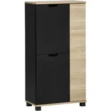 Schildmeyer Emmik 159513 schwarzmatt/weißeiche Dekor, 59,8 x 32,6 x 116,9 cm