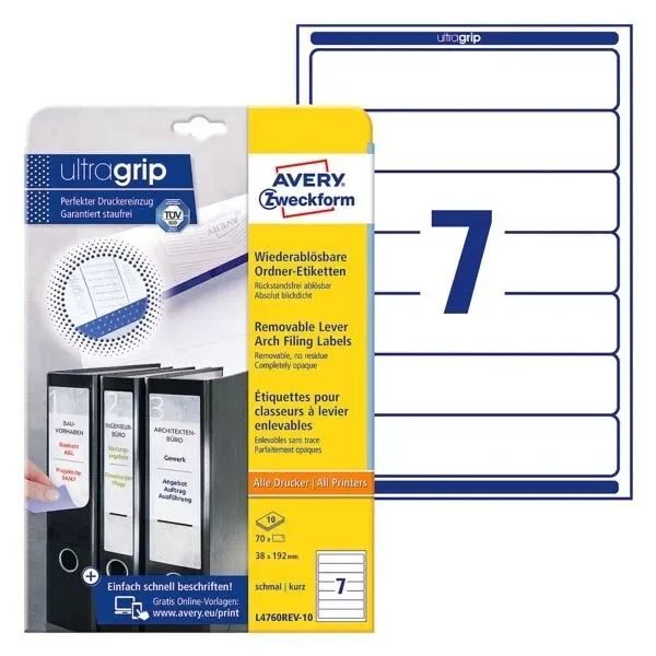 Avery Zweckform 20% AKTION: Selbstklebende Ordnerrücken-Etiketten