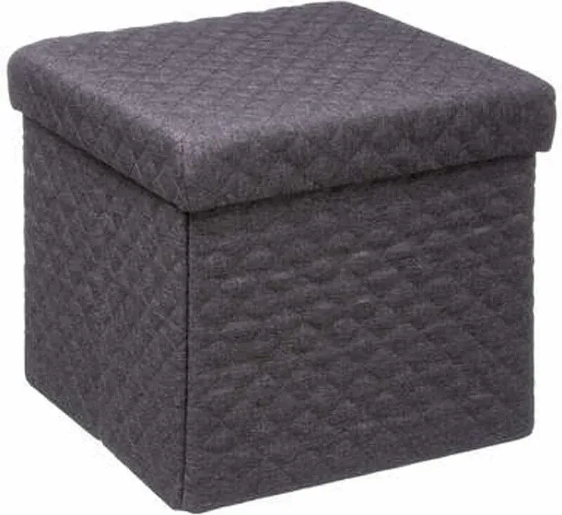 Faltbarer Polyester-Pouf, dunkelgrau, 31 x 31 cm