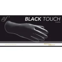Hercules Sägemann Black Touch M | Schwarze Einweghandschuhe für Friseure | Puderfreie Latexhandschuhe mit extra langem Roll-Rand | Inhalt: 10 Stück