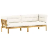 vidaXL Garten Pallet Sofa Einheiten 2 Stück Hellbraun und Cremeweiß