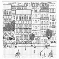 ABAKUHAUS Duschvorhang Monochrome Berlin-Platz 175 x 220 cm schwarz