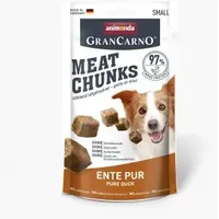 Animonda Grancarno Meat Chunks Ente pur (60g), purer Fleisch Premium Hundesnack von für kleine Erwachsene Hunde, getreidefreie Hundeleckerlis für ausgewachsene Hunde