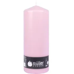 Müller Kerzen Stumpenkerze, rosa 20120080cw , 1 Packung = 4 Stück, (Ø x H): 78 x 200 mm