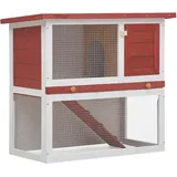 vidaXL Kleintierkäfig Kaninchenstall 45 x 45 x 80 cm rot