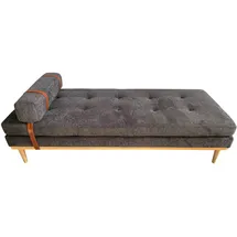 SalesFever Daybed Strukturstoff mit Kopf- und Nackenstütze 75 x 180 cm grau