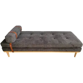 SalesFever Daybed Strukturstoff mit Kopf- und Nackenstütze 75 x 180 cm grau