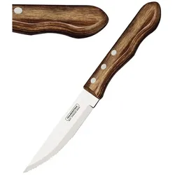 Gastronoble Tramontina Jumbo Steakmesser | Edelstahlklinge | Holzgriff | 12 Messer