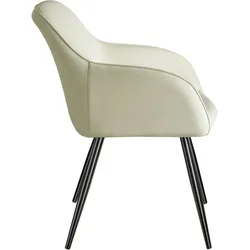 TECTAKE Esszimmerstuhl Marilyn Stoff, schwarze Stuhlbeine  1
creme/schwarz