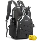 G4Free Leichte Pickleball-Tasche, Pickleball-Rucksack für Damen und Herren, verstellbare Padeltasche, passend für 2 bis 4 Paddel, Schulter-Tagesrucksack für Sport, dunkelgrau, Lässiger Tagesrucksack