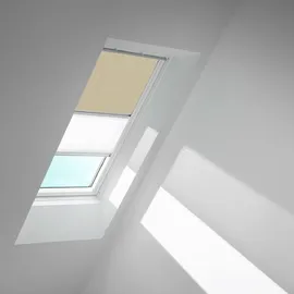 VELUX Verdunkelungsrollo Duo DFD U08 4579S Sandbeige gepunktet/Weiß, alu