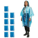 Relaxdays Regenponcho 10er Set - Hellblau