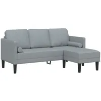 VidaXL Sofa 3-Sitzer L-Form Hellgrau 160 cm Stoff