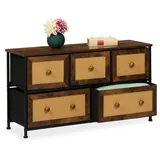 Relaxdays Kommode, Mehrfarbig, Metall, 100x54.5x32.5 cm, Wohnzimmer, Kommoden & Sideboards, Kommoden