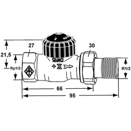 HEIMEIER Thermostatventil Standard Durchgang 1/2 Zoll