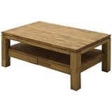 MCA Furniture Couchtisch Couchtisch Massivholz mit Schubladen, braun