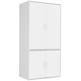 mokebo Drehtürenschrank Der Grenzenlose 90 x 187 x 58 cm Weiß