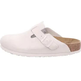 Birkenstock Boston Suede Holzschuhe Antique White 40