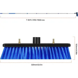 Vevor Waschbürste Teleskop 11 m Blau