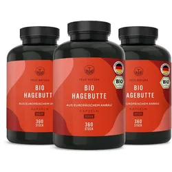 Bio Hagebutte Kapseln - EU-Anbau - Vegan & Made in Germany 1080 St