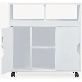 [en.casa] Fadeskimma Beistellschrank 69,5 x 71,5 x 20 cm Weiß