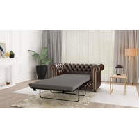 S-Style Möbel 2-Sitzer Jeff Chesterfield Sofa mit Schlaffunktion, mit Bettfunktion, mit Wellenfederung braun