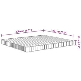 vidaXL Matratze Schaumstoff 180 x 200 cm mittelweich