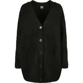 URBAN CLASSICS Chunky Fluffy Knit Cardigan Schwarz XS