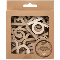 CREATIV DISCOUNT Adventskalender Zahlen ca. 5 cm, Holz/Natur, 1-24