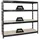 Proregal Profi Schwerlastregal Rhino HxBxT 180 x 200 x 60 cm 4 Spanplatten-Ebenen 8mm Fachlast 500 kg Schwarz