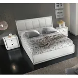 Xlmoebel Schlafzimmer-Set 3-teiliges Schlafzimmer-Ensemble mit Doppelbett und Nachttisch, (Set 3tlg.Schlafzimmer (Bett + 2x Nachttisch), Hergestellt in Italy weiß