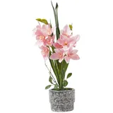 Homescapes Kunstblume, rosa im Deko-Topf, 58 cm