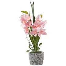 Homescapes Kunstblume, rosa im Deko-Topf, 58 cm