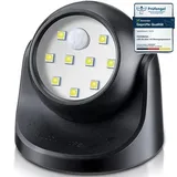 Proxinova LED Strahler Bewegungsmelder mit Batterie, Bewegungsmelder Außen Batterie, LED Außenleuchte mit Bewegungsmelder, Leistungsstarke LED Lampe als Einbruchschutz, Kompakt & Leichte Montage